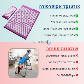 מזרן לחץ נקודתי להקלה מיידית בכאבי גב צוואר וכתפיים